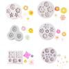 3D Mini Prästkrage Blomma Silikonform Diy Fondant Tårta Dekoreringsverktyg Bröllop Födelsedag Fest Choklad Godis Bakverk Bakform