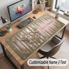 Floral Garden Theme Customized Mouse Pad Personalized Print Name Text Desk Mat For Home Office Table Decor