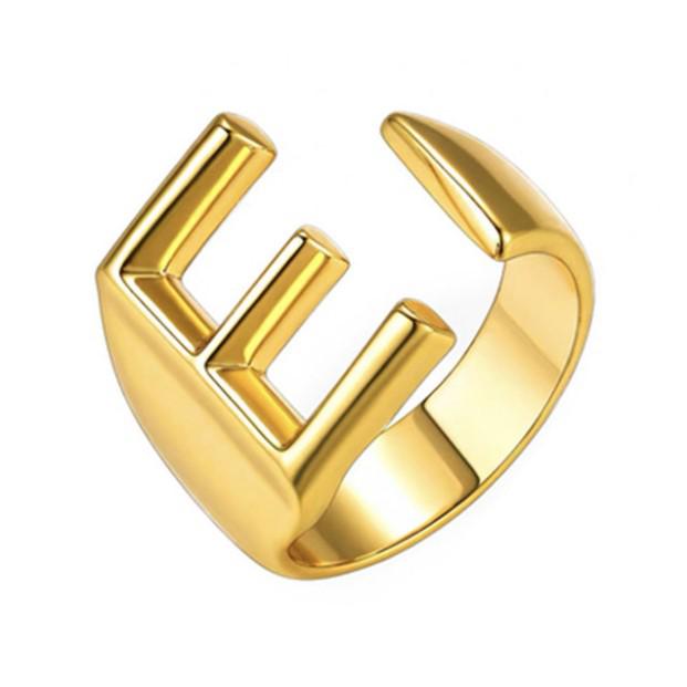 Adjustable Women's Fashion Rings, European & American Trend, 26 English Alphabet Designs