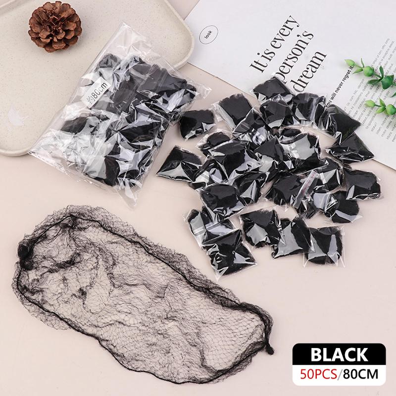 50Pcs Hair Net Elastic Bundle Hair Invisible Hairnet Mesh Bun Hair Net Bun Hair Hair Style Tool 30/50/70/80CM Hair Accessories