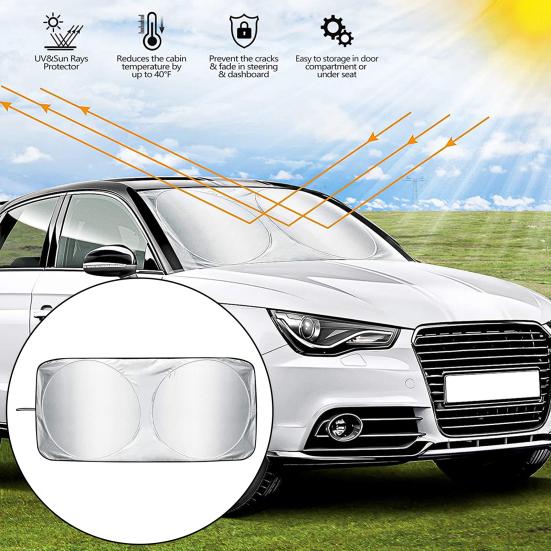 

Yousheng UV Block Car Windshield Sun Shade UV-Resistant Auto Interior Protection Universal Fit Car Front Window Cover Sunshade