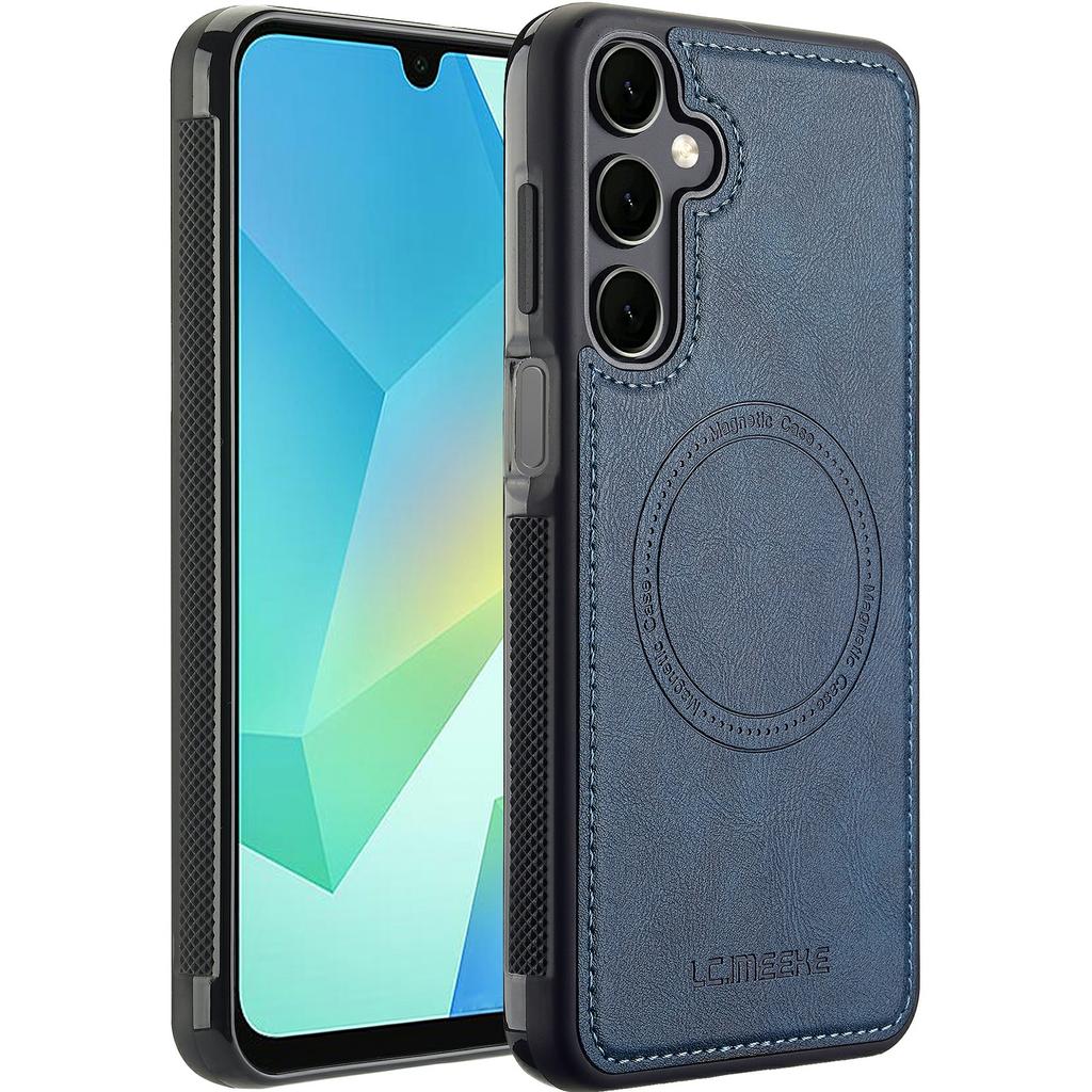 LC.IMEEKE For Samsung Galaxy A55 5G Magnetic Case Compatible with MagSafe Leather+TPU Back Cover