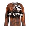 Women's Long Sleeve Knit Cardigan with Halloween Print and Button Front