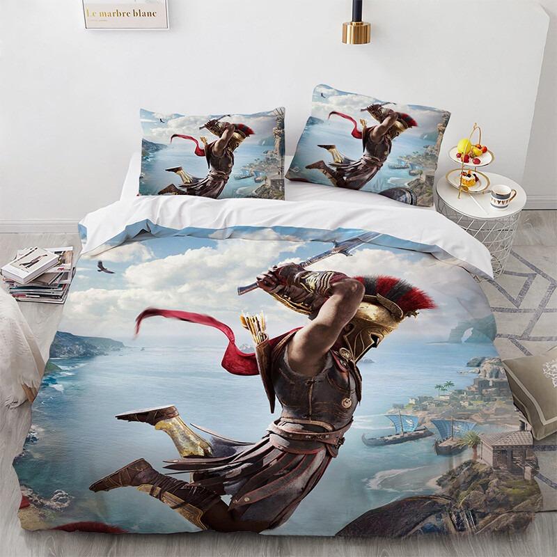 New Game A-Assassin S Creed Art Duvet Cover Pillowcase Bedding Set Kids Boy Bedroom Decoration Gift Single Double Large Size