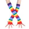 Colorful Rainbow Stockings Cute Thigh Over Knee Dance Socks Striped Arm Warmer Gloves Christmas Gifts Cosplay Costume