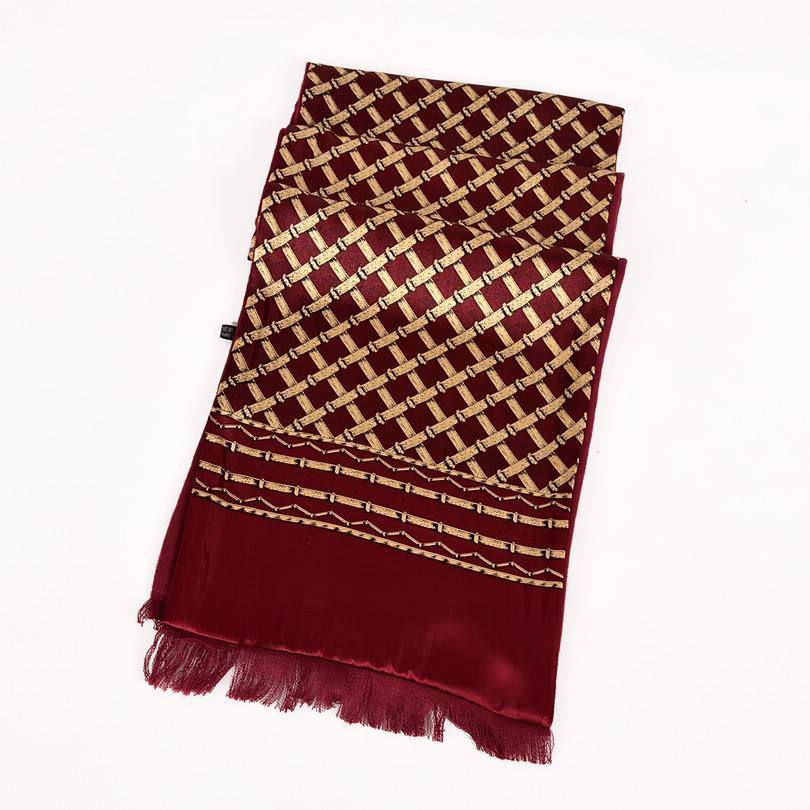 [BYSIFA] Winter Men Warm Scarves Thicken Fashion Luxury 100% Silk Male Business Long Scarf Cravat Navy Blue Neck Scarf 165*24cm