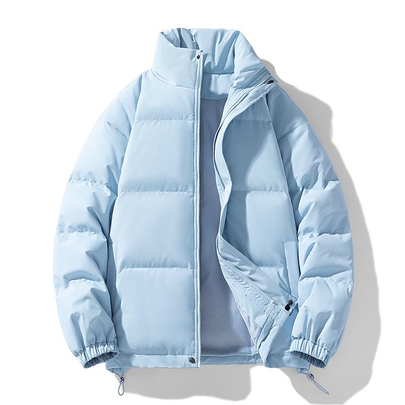 Stehkragen Baumwollkleidung Herren und Damen Abschnitt Winter Verdickt Locker Baumwolljacke Paarmodelle Einfarbig Brotkleidung Baumwollmantel