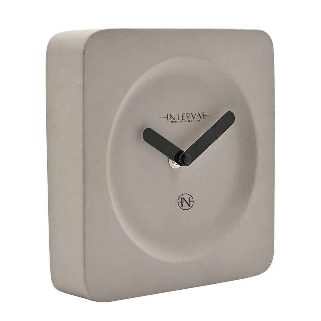 Interval Čtvercové Cementové Krbové Hodiny - 18cm
