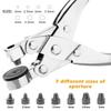 Portable Carbon Steel Leather Hole Punch Seven Holes Round Hole Belt Puncher Manual Holes Punching Pliers Crafts Tool
