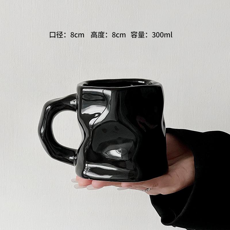 breakfast cup Simple personality ceramic drinking cup Office afternoon tea high-value milk coffee cup home decoration supplies