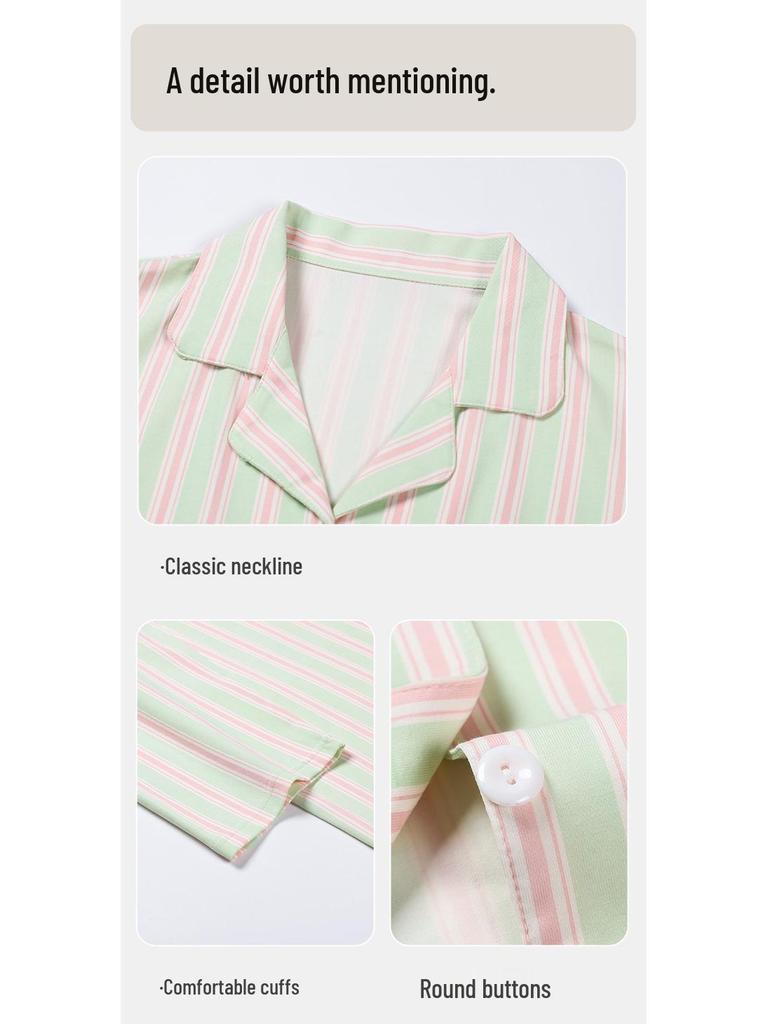 Damen 2025 Reines Baumwoll Süßes Langarm Pyjama-Set - Frühling/Herbst Wear & Outdoor-Ready