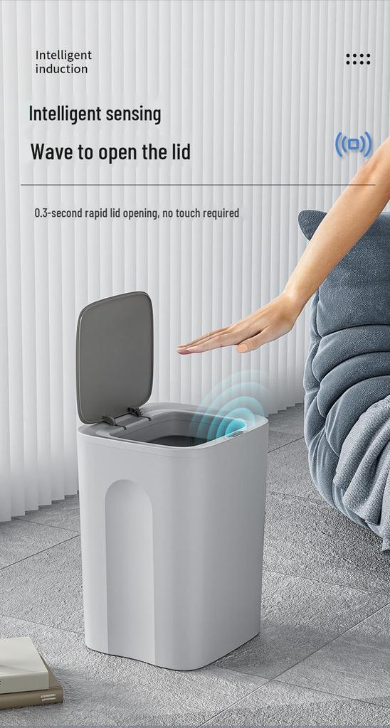 2026 Smart 18L Induction Trash Can with Lid & High Appearance for Living Room