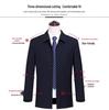 Men's High-End Wool Plaid Jacket - Lapel Top for Middle-Aged Dads, Spring/Autumn Casual Outerwear