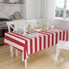 Fashion  Christmas Red and White Striped Tablecloth Holiday Party Table Setting Photo Props Thanksgiving Christmas