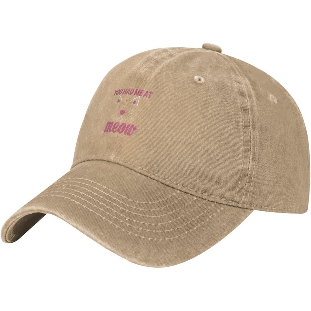 Meow Cat Baseball Cap Washed Cotton Adjustable Dad Hat for Unisex Casual Sports
