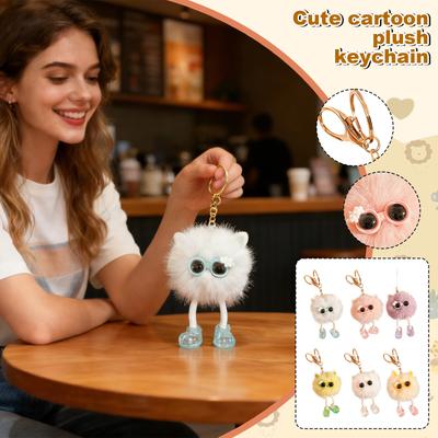 Cute Cartoon Plush Keychain For Girls' Bags, Doll Pendants, And Couple Gifts