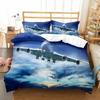 Literie 3D Avion Ciel Bleu Imprimé Taille Queen Pour Garçons Enfants Housse de Couette Avion Linge de Maison De Literie