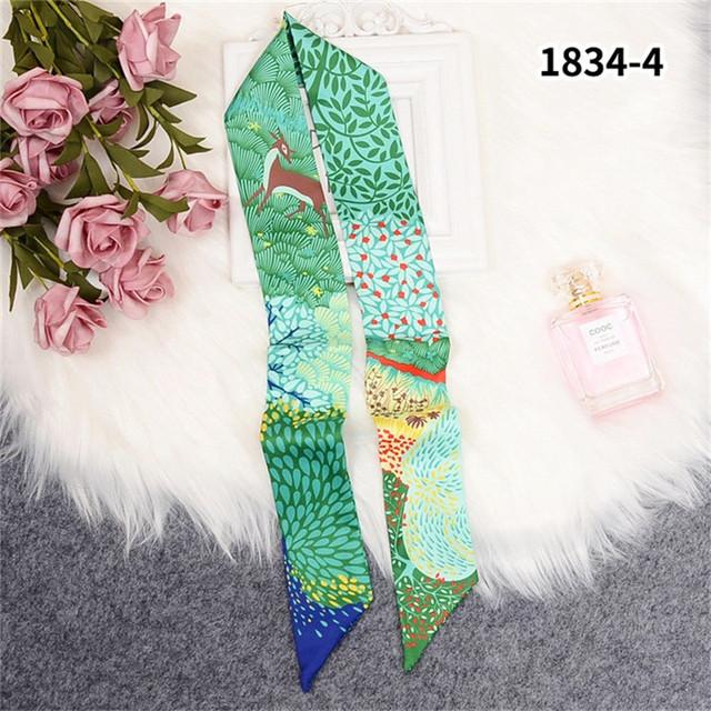 Luxury Horse Cloak Brand Scarf Fashion Design 100% Silk Scarf Women Headwear Skinny Bag Hair Scarves Neckerchief