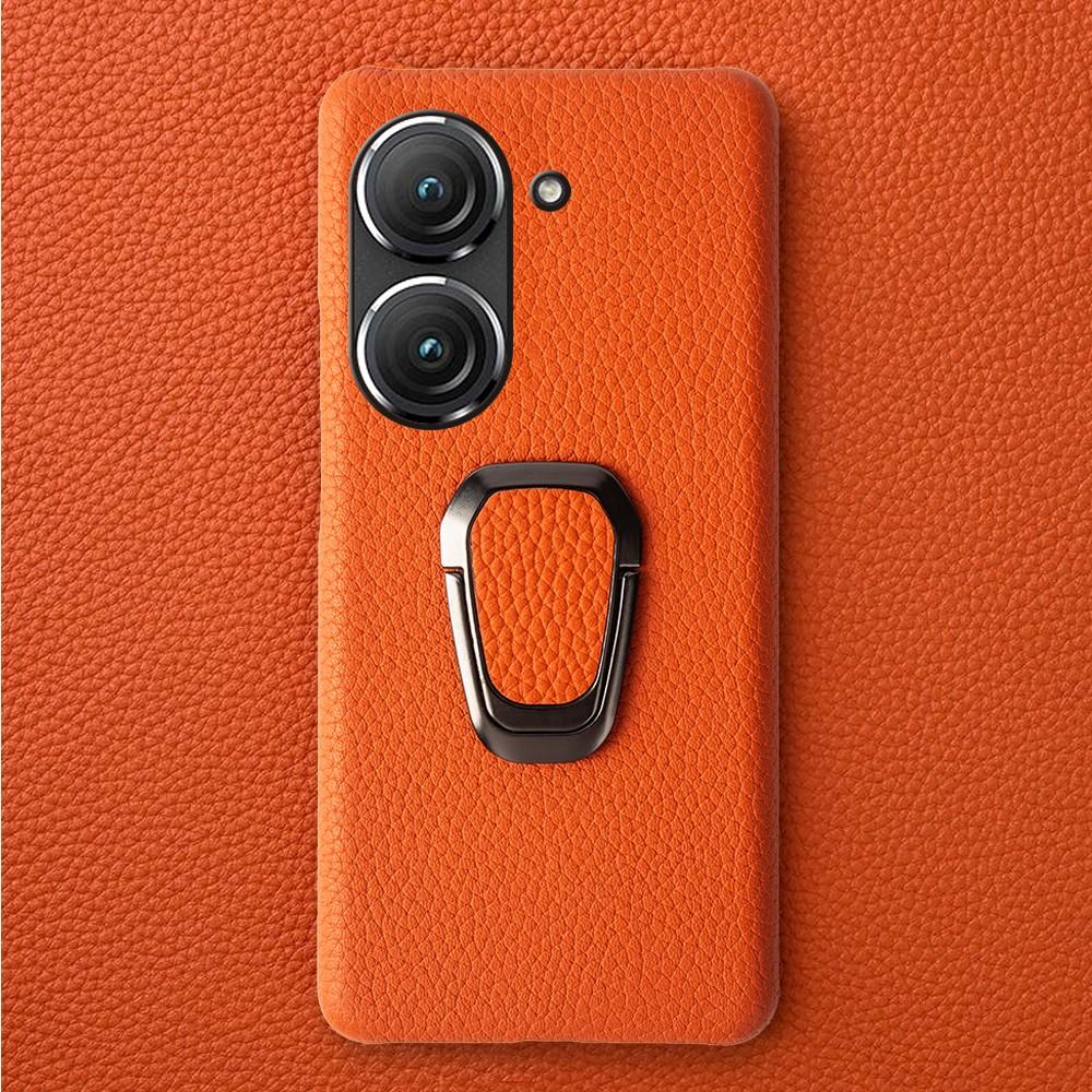 For Asus Zenfone 10 Case Handmade Genuine Leather Cases For Asus Zenfone9 Phone Cover Housing Protective Back Shell Stand Holder