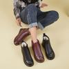 Winterstiefel Echtes Leder Damen Flats Rutschfest Warm Flache Absätze Stiefeletten Mutter Wasserdicht Rutschfeste Stiefeletten