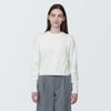 MUJI Waschbarer, gerippter, kurzer Pullover mit Rundhalsausschnitt BA1OQA4S Off White XL Damen Damen Damen