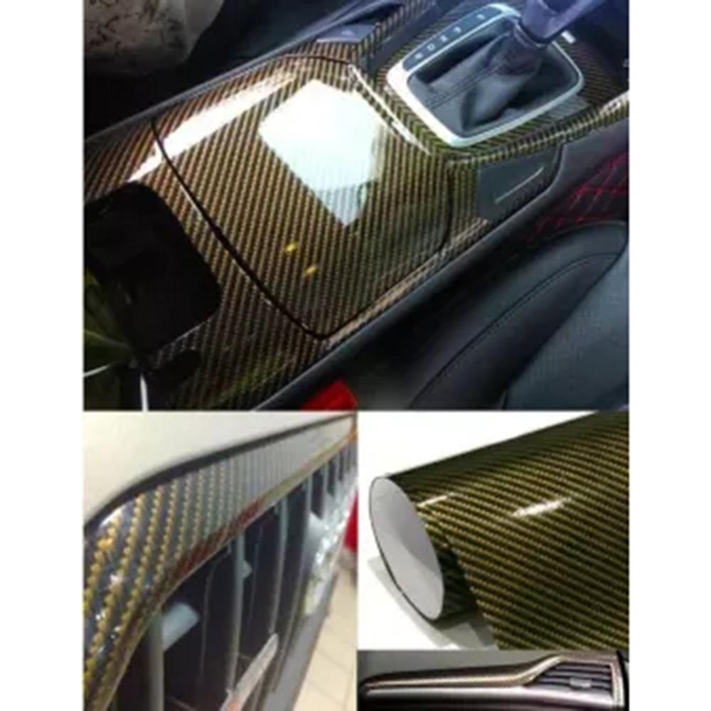 100*25cm 2D Lesklá Vysoce Lesklá Černá Zlatá Vinylová Fólie Motocykl Tablet Samolepky A Obtisky Auto Příslušenství Auto