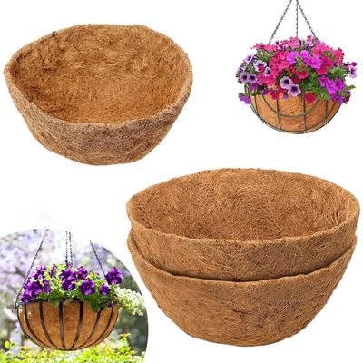 2pcs 25cm Coconut Flowerpot Liner Hanging Coconut Liner Groove Flower Basket Liner Mat Gardening Products