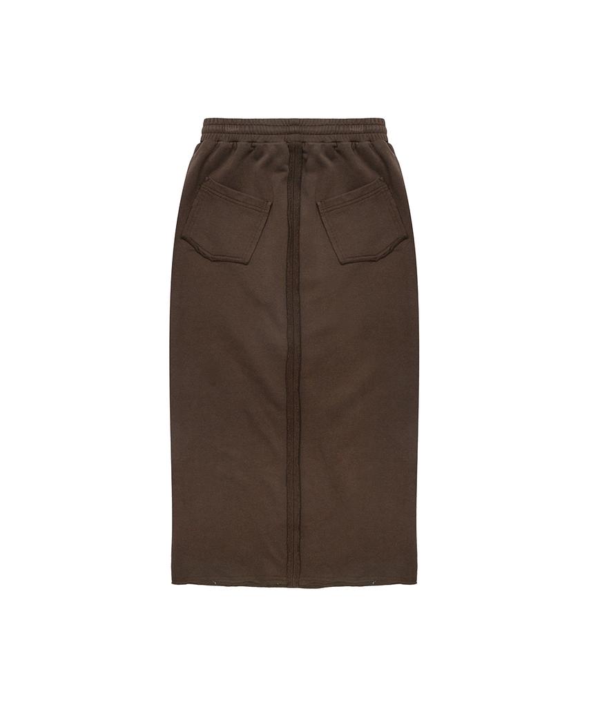 Nine Jet Cutoff Long Sweat Skirt (2 Colors)