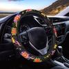 15inch Cow Sunflower Auto Steering Wheel Cover for Women Men Sunflower Lover,Brown Cowhide Steering Wheel Cover Protector Accessory Elastic and Anti