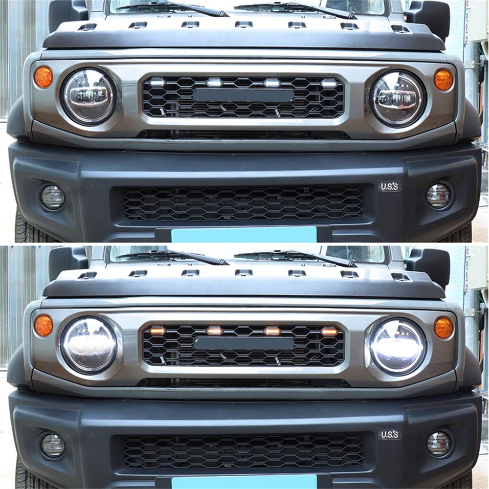 4Pcs LED Front Grille Light White & Amber for Suzuki Jimny JB64 JB74 2019-2021