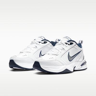 Zapatillas de Hombre Nike Air Monarch IV Blanco Azul Marino Blanco/Plata Metálica