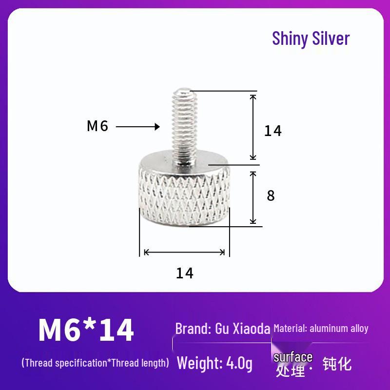 Knurled Aluminum Alloy Hand-Tightening Knob - M3M4M5M6M8 Sizes.