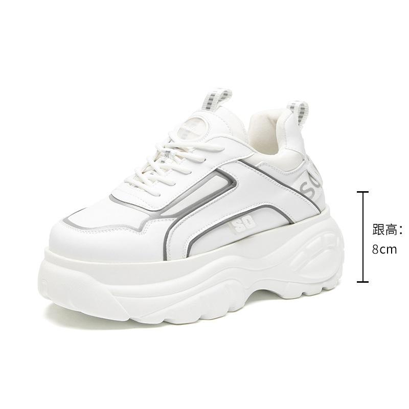 New inner heightening dad shoes women's spring foreign trade low-top sports shoes muffin shoes thick-soled heightening women's shoes