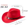 (One Size, Red) Western Cowboy Hat for Women Men Bohemian Cowgirl Hat with Beads Trim Outdoor Sun Hat