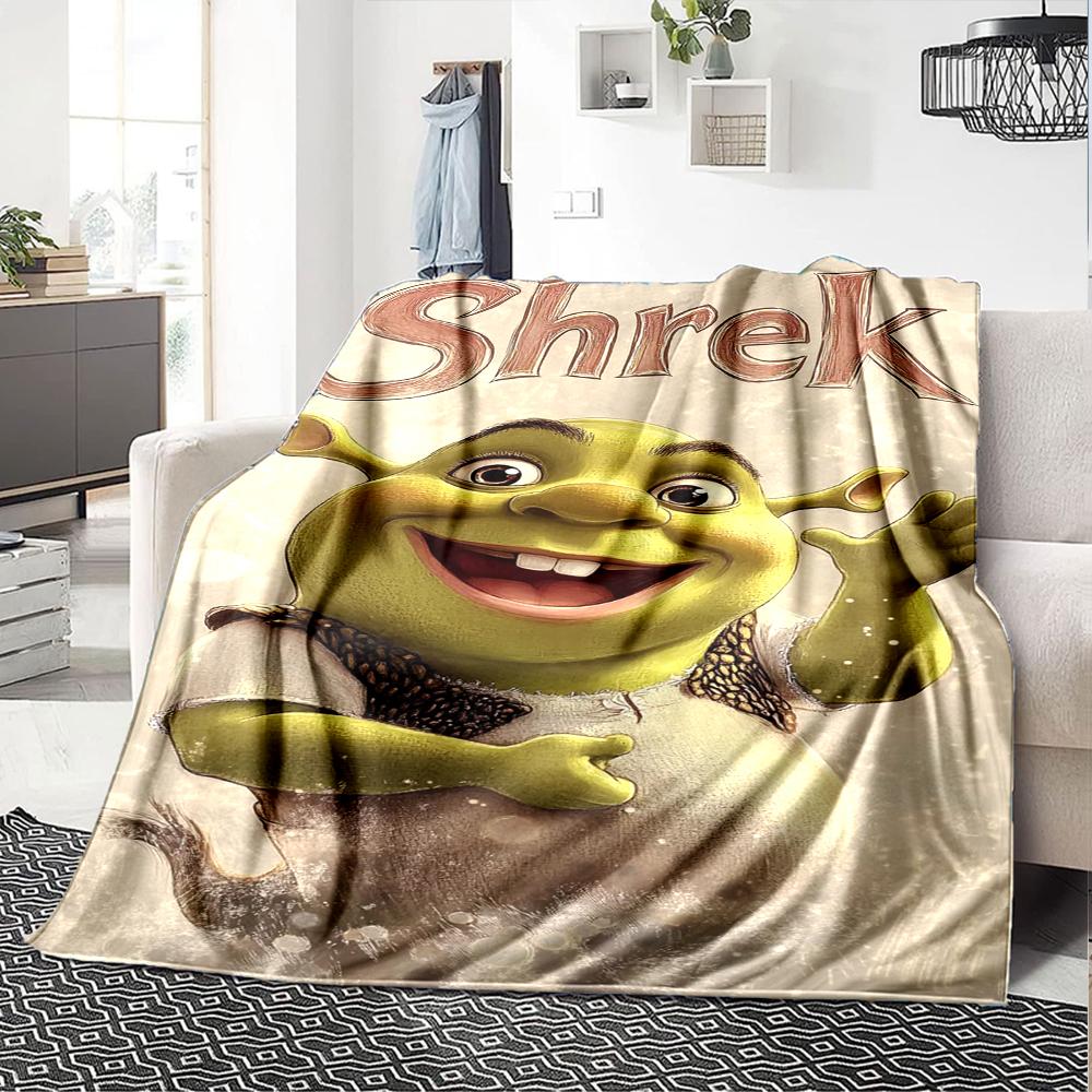 Shrek Theme Printed Blanket - Perfect for Couch, Bed, Travel & Outdoor Use | Machine Washable, Cozy & Durable.