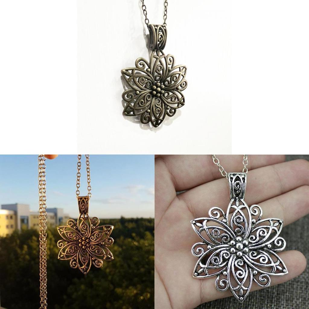Vintage Lotus Pendant Necklace With Alloy And Glass For Women