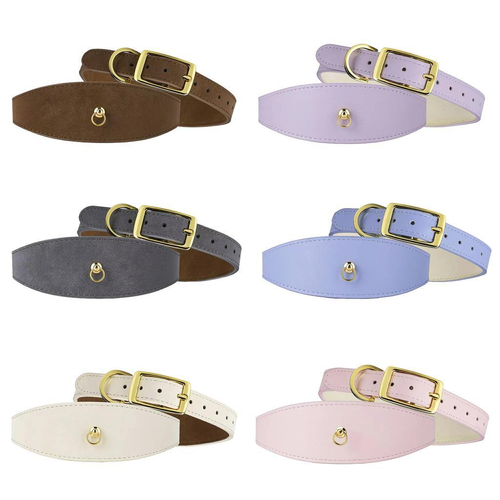 Custom Pet Leather Collar with Rhinestone Flower Heart Star Rivets Studded Dog Collar Adjustable Luxury Pet Accessories