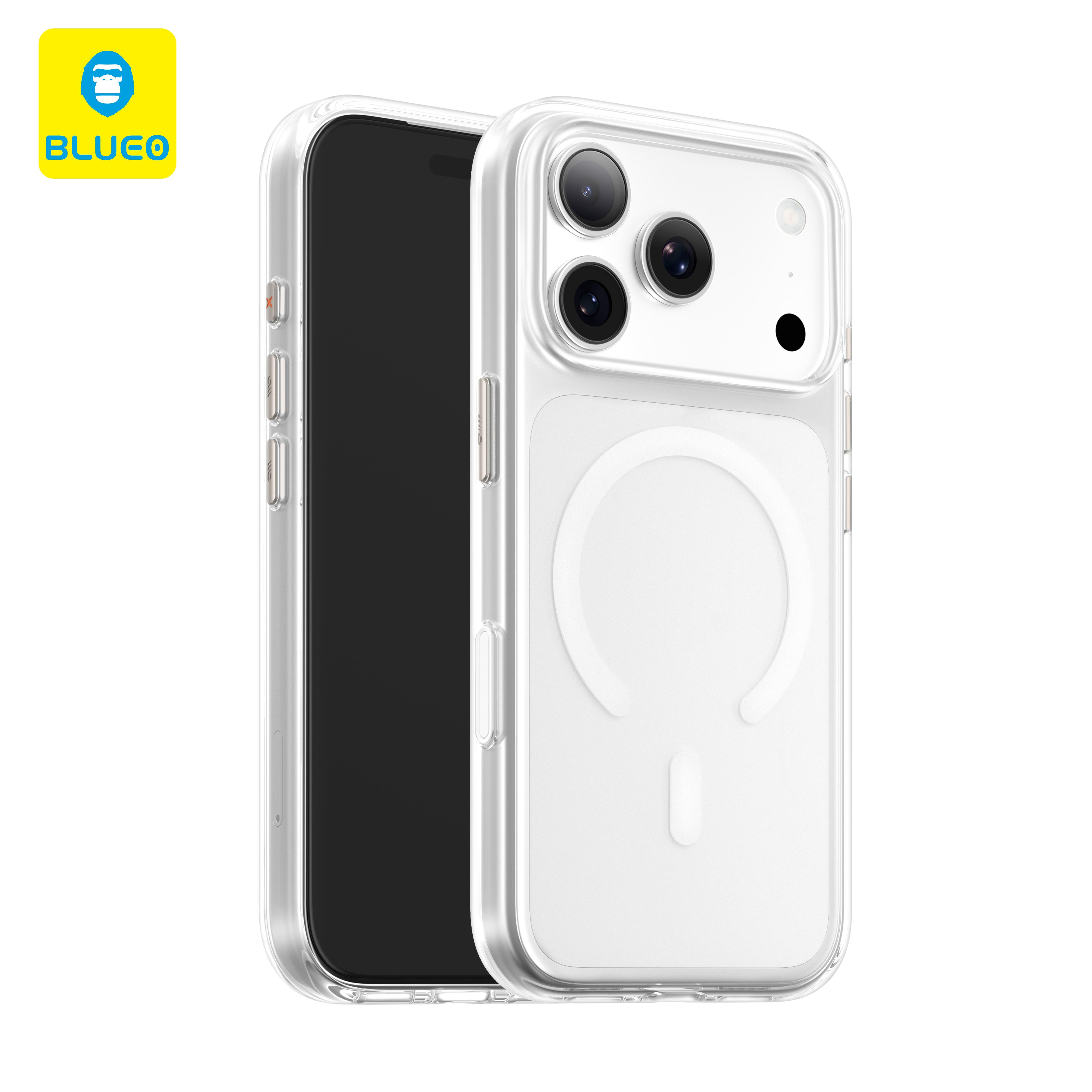 BLUEO Transparent  for iPhone 17 Pro Max Case Crystal Pro Drop Resistance Phone Case With Magnetic  for Iphone 17 pro case TPU&iPhone17 Pro Max прозрачный