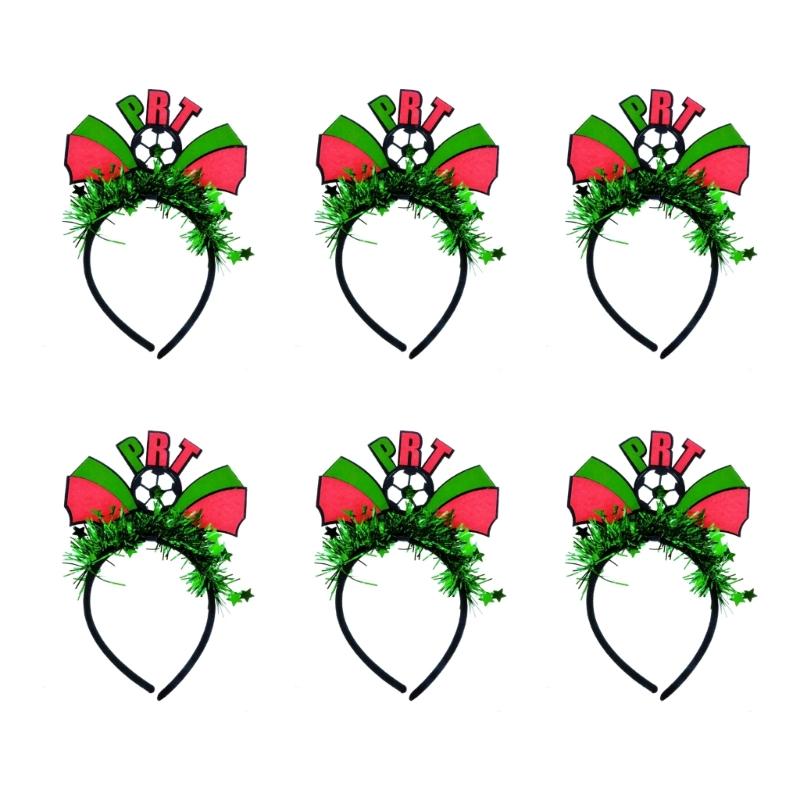 Pack Of 6pcs 2026 Soccer Event Flag Headbands For Fan With Elastic Design Creative Multiple Country Theme Headdress