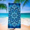 1pc Blue Mandala Beach Towel, Quick-Drying Highly Absorbent Oversized Towel, Ideal for Vacation, Travel & Sun Beach Use