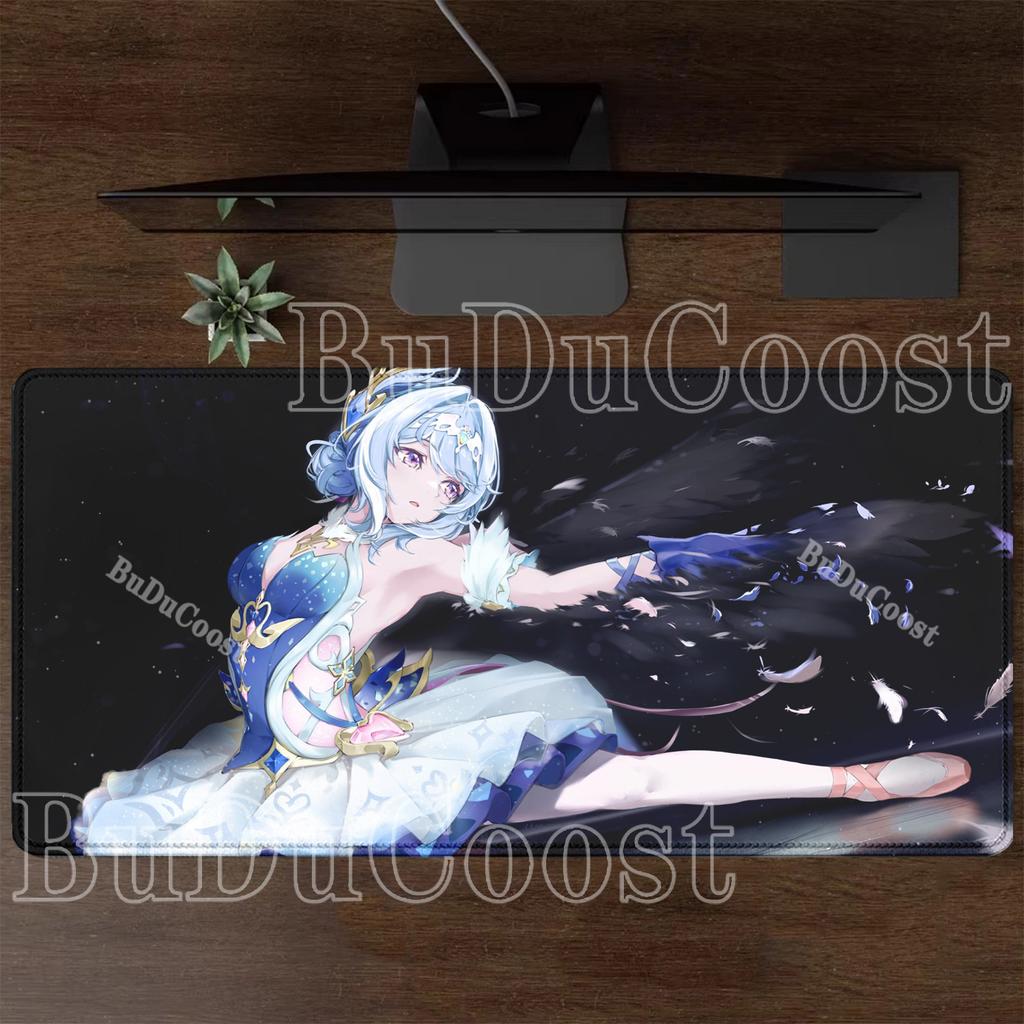 Tastatură și Mousepad Gaming Odette Genshin Impact PC Cauciuc Overlock Mousepad Birou Bază Anti-alunecare Imprimare HD Covor de Birou XXL