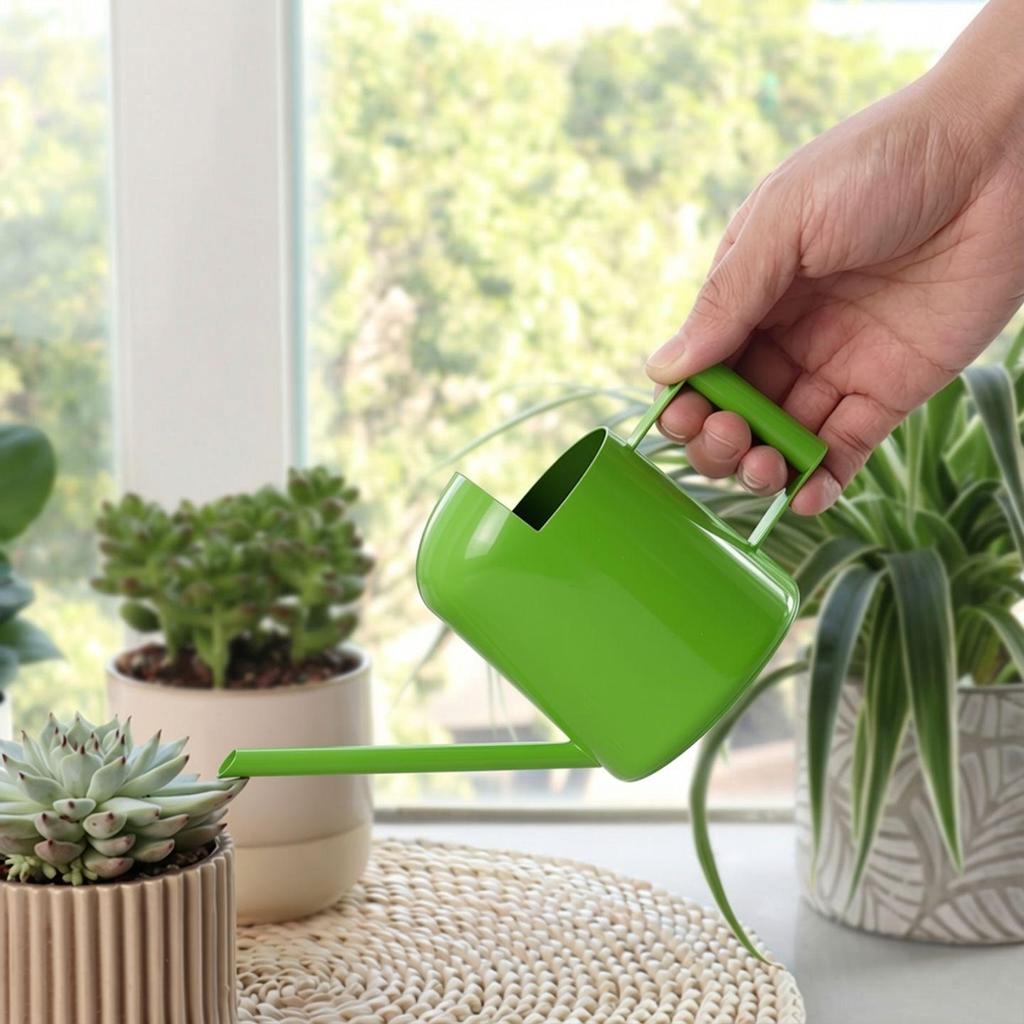 Kompakt Mini-Gießkanne aus schwarzem Edelstahl für Pflanzen und Kinder