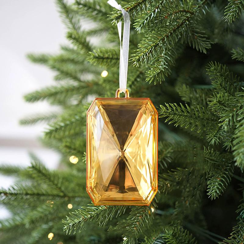

WTEMPO Classic Square Plastic Christmas Ornament Christmas Tree Hanging Pendent for Universal Holidays Indoor Outdoor Theme Party Festive Decoration 4*7*11.5cm*1pc золотой