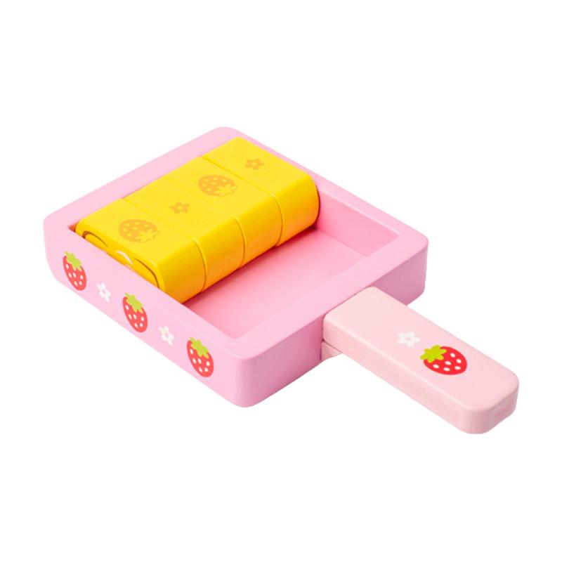 

Wooden Mini Fried Rice Cake Strawberry Pie Kitchen Baking Set Toys Play Pretend RiceCake