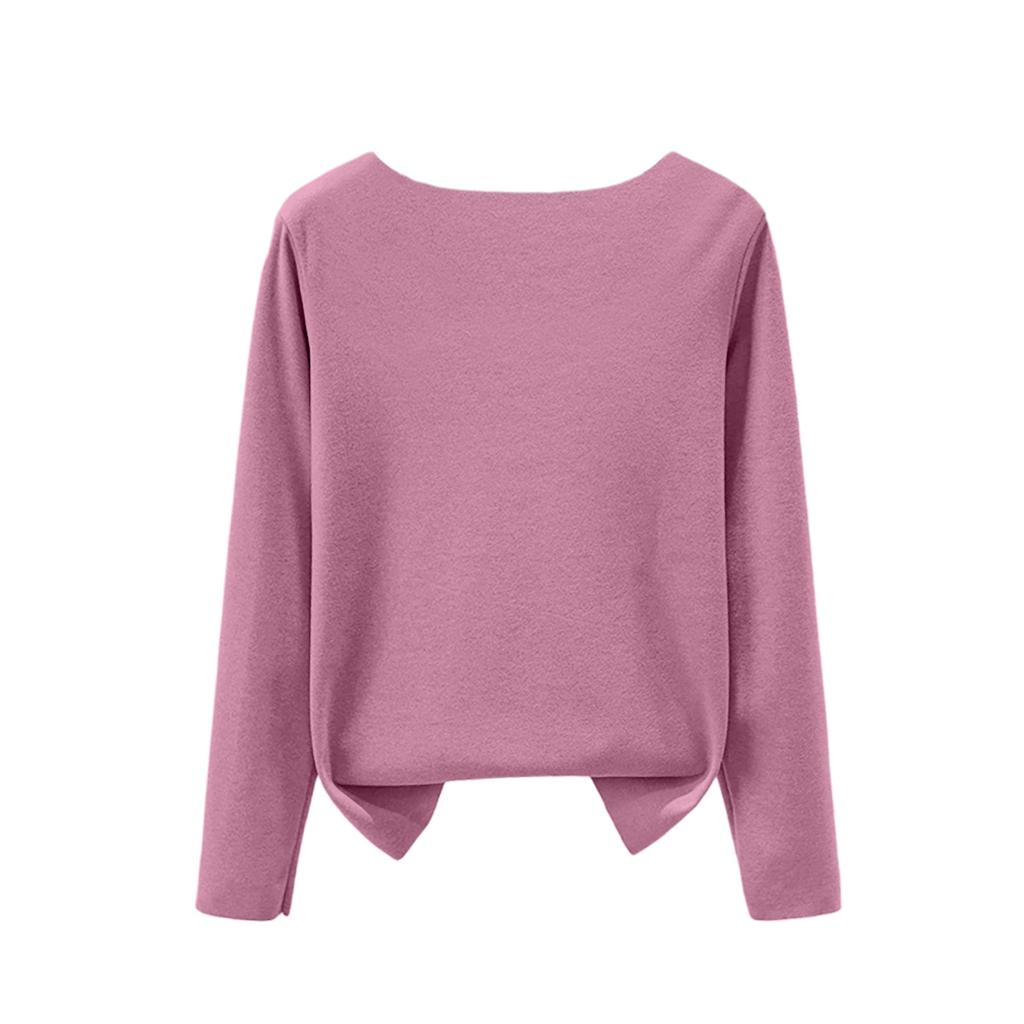 Ladies' Loose Comfortable Casual Fashionable And Warm Underwear With Seamless Round Neck And Thick Velvet Top