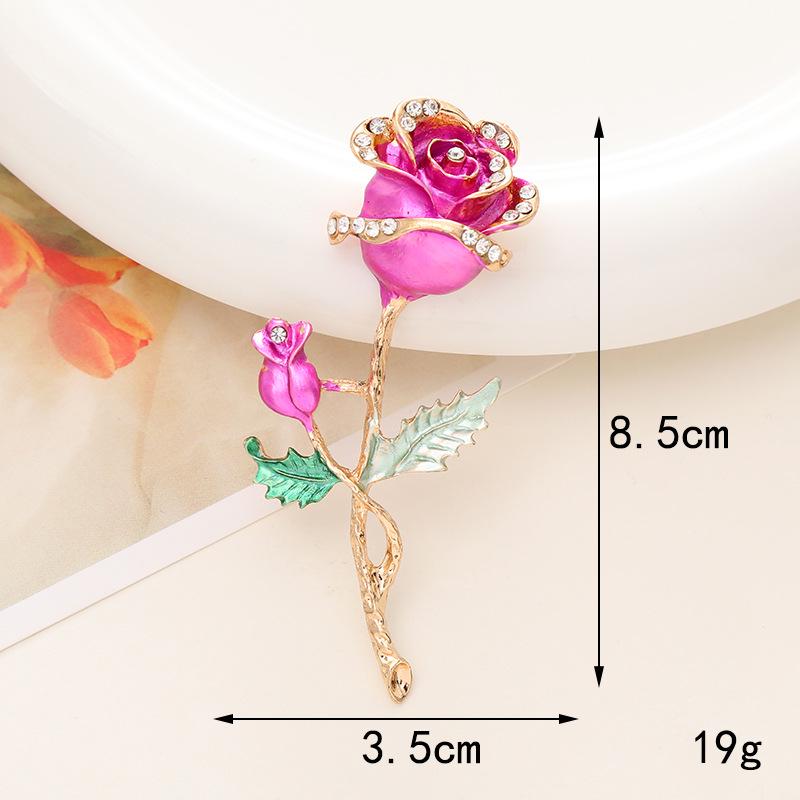 New 3D Rose Flower Alloy Phone Case Charm with Rhinestone Droplet.