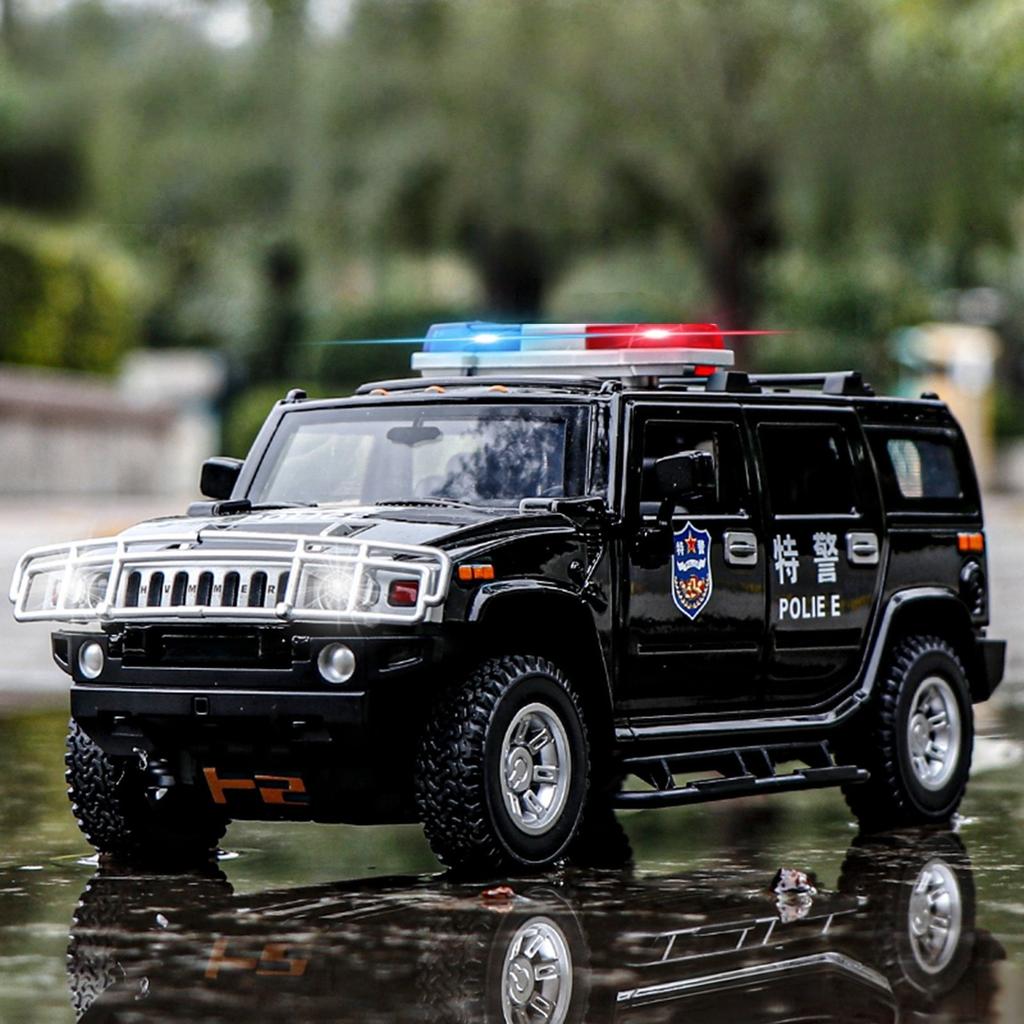 1:24 H2 Simulation Alloy Off-Road Vehicle Model Children Sound And Light Pull Back Toy Car