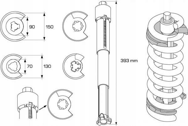 Spring Compressor Mercedes W201 W202 W210 W230 W126