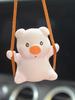 1 PC Cute Pink Swing Pig Car Accessories Auto Rearview Mirror Pendants Anime Car Interior Decoration Birthday Gift for Friends