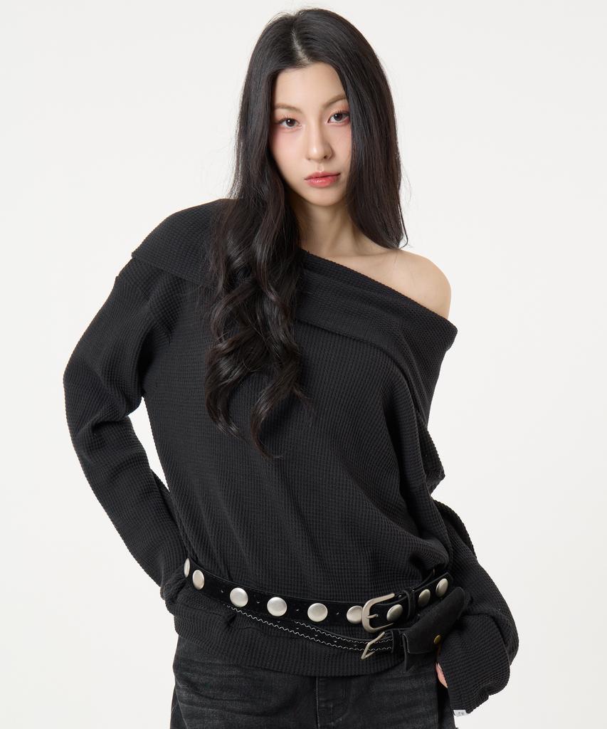 UNKNOWN PLANET [Airpods Fit] Zigzag Suede Pouch Belt 2 Colors